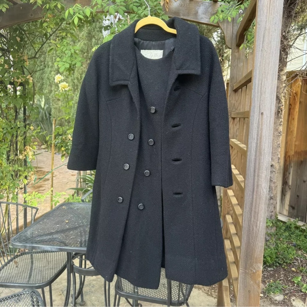 Classic Black Double-Breasted Women's Coat